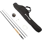 Wakeman Outdoors Fly Fishing Rod &amp; Reel Combo Starter Kit with Case and Accessories