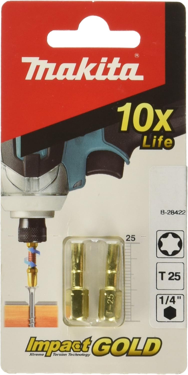 Makita B-28422 Impact Gold Torsion Bits, 25mm, Variety pack