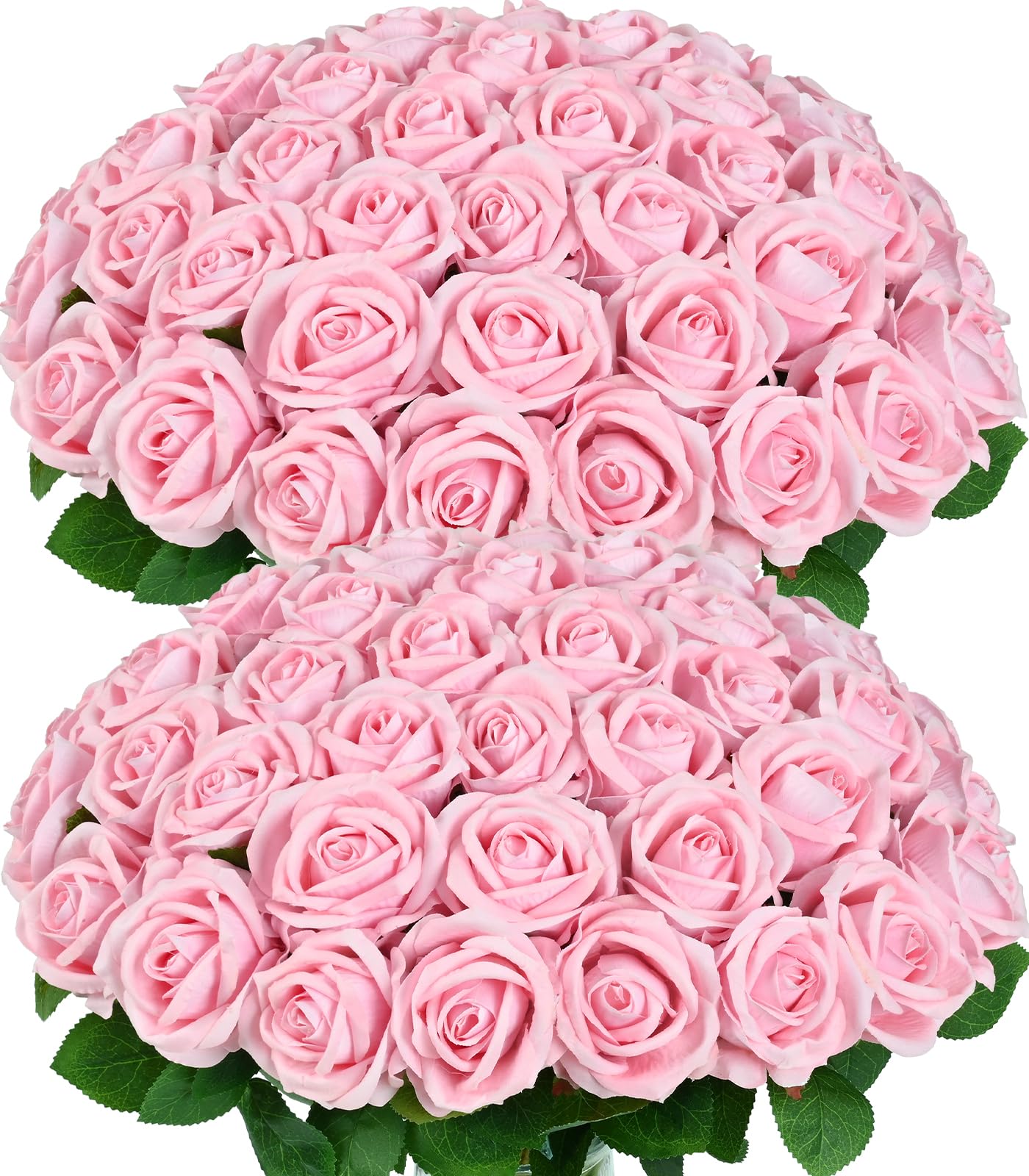 Photo 1 of  Velvet Roses Fake Flowers Bulk, Artificial Roses Bouquet with Long Stems 