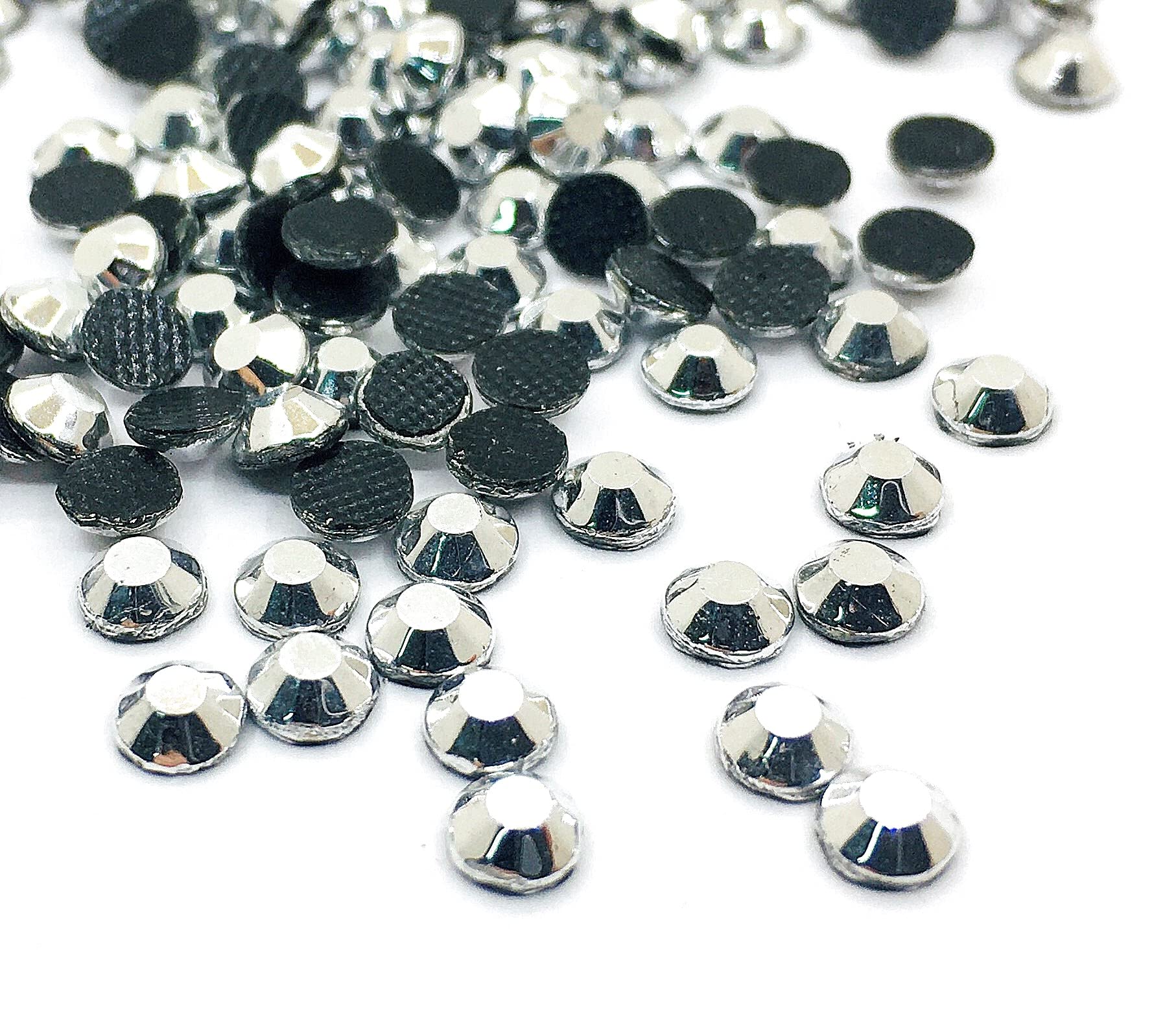 Hotfix 3 mm Flatback Rhinestone SS10 7200 Pieces Glass Stones Round Crystal Gemstones 2.5 ~ 3 mm for Jewellery, Clothing, Dress, Shoes, Bag, Decorations (Silver Metallic)