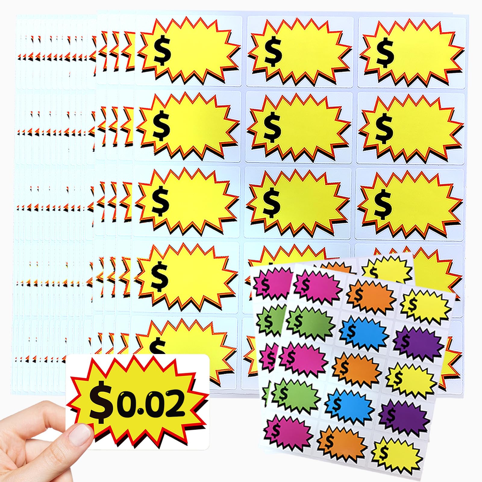 Photo 1 of 330Pcs Garage Sale Stickers 2x3in Yard Sale Price Stickers Supplies Removable Waterproof PVC Price Labels, Pricing Sticker Tags Blank for Garage Sales Items Retail, Estate, Flea Market, Small Business