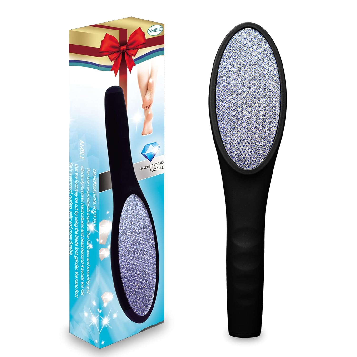 Amble Foot File, Nanomaterials Foot Rasp and Callus Remover - Professional Foot Care Pedicure Foot Scrubber Tool to Remove Cracked Heels, Mother's Day Gift, Dead Skin, Hard Skin