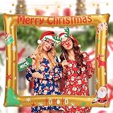 POPOYU Inflatable Christmas Photo Booth with 38 Props for Parties view 6