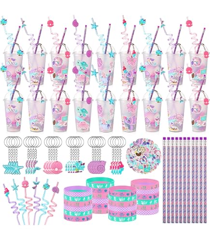 Amscan Bacchette Magiche Sirena Con Nappe Lucide - 8 Pezzi Per Festa A Tema - 2