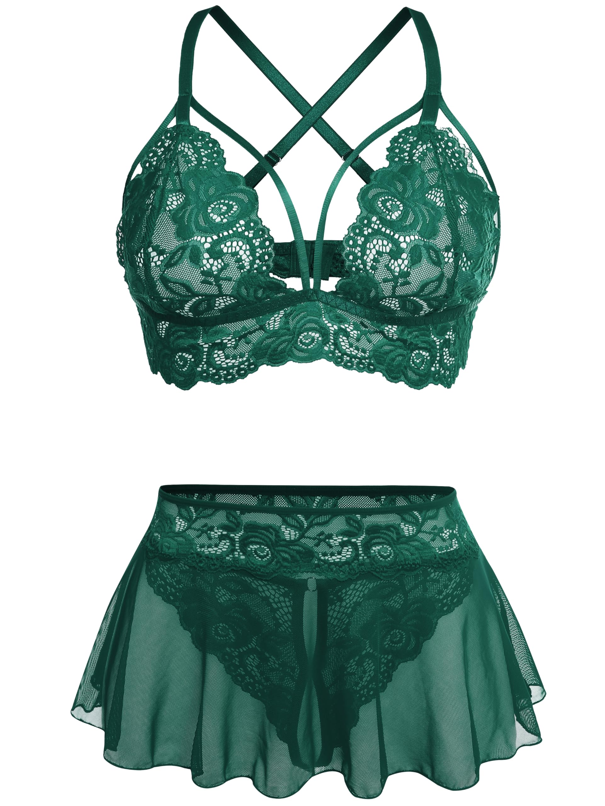 Photo 1 of GIEAUAU Green Lingerie Sets for Women Classy DG XL