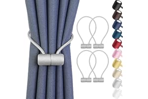 Remunkia Magnetic Curtain Tiebacks 4 Pack, Curtain Tie Backs Holder, Outdoor Curtains Tiebacks Window Treatment Holdbacks wit