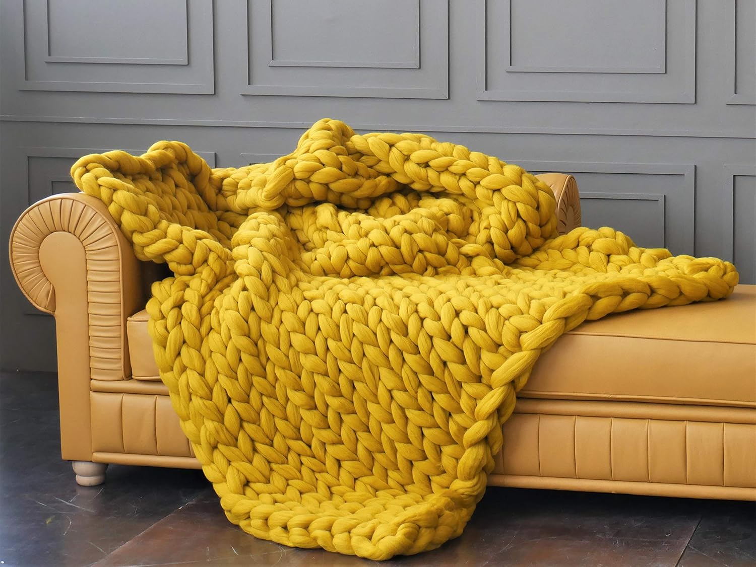 Chunky knit blanket Merino wool chunky blanket Handmade