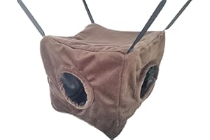 Vedem Small Animals Cube Hammock for Ferret, Rat, Chinchilla, Squirrel, Guinea Pig Cage Hanging Warm Hideout Bed (Coffee)