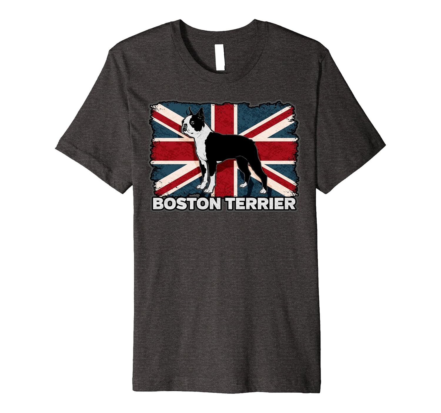 Boston Terrier Dog Union Jack British Flag T-shirt-ANZ