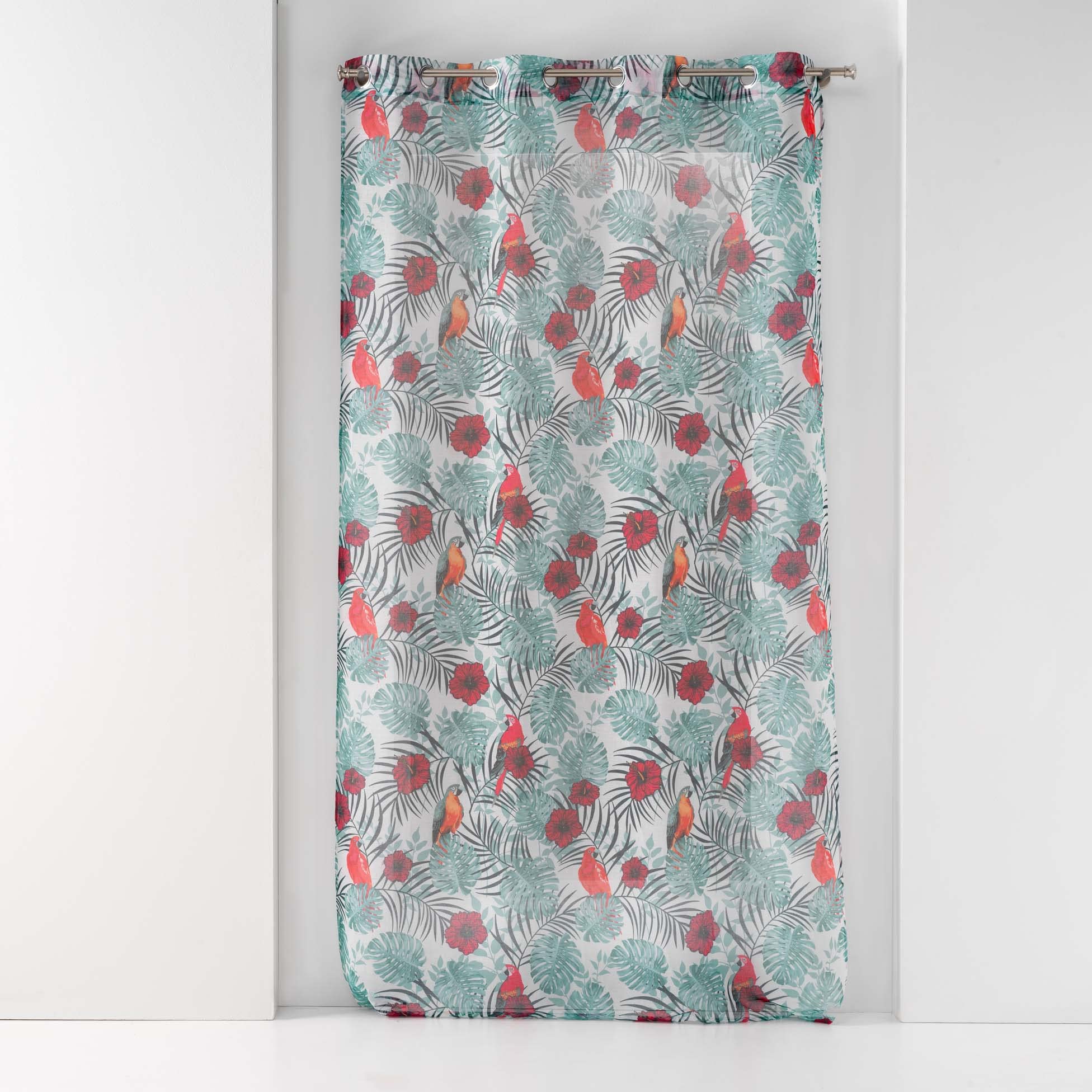 Douceur d'Intérieur, Caracas White Sandblasted Printed Eyelet Curtain 140 x 240 cm