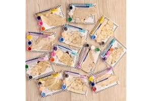 GEECOZYLIFE Thank You for Coming Gifts for Kids - Race Car Party Favors - 12 PCS Race Car Party Supplies - Race Car Wooden Painting Kit for Kids with Bubble Wand - Kids Birthday Boys Girls Gifts Bulk