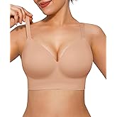 Popilush Bras for Women No Underwire Seamless Wireless Support Bra Full Coverage Comfort T Shirt Bralette