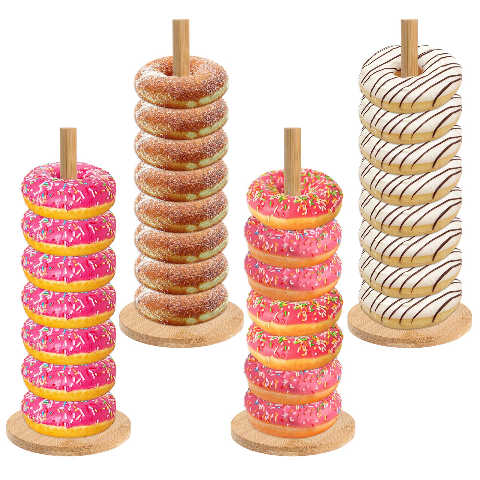 View 1 of *MISSING PARTS UNKNOWN*
Giantree 4 Pack Donut Stand, Donut Stand For Dessert Table Donut Wooden Stand Donut Display Stand Tower Bagel Stand Holder Doughnut Stand 10.62in Long For Party Christmas Birthday New Year Wedding