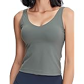 POSHDIVAH Women Sports Bra Longline Padded Tank Top Naked Feeling Workout Fitness Running Yoga Tops