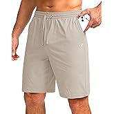 Pudolla Men's Lounge Shorts with Pockets 9" Lightweight Sweat Jersey Shorts for Men Workout Gym Athletic