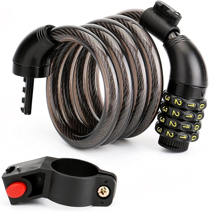 Bike Lock Cable, 6Feet Bike Cable Basic Self Coiling