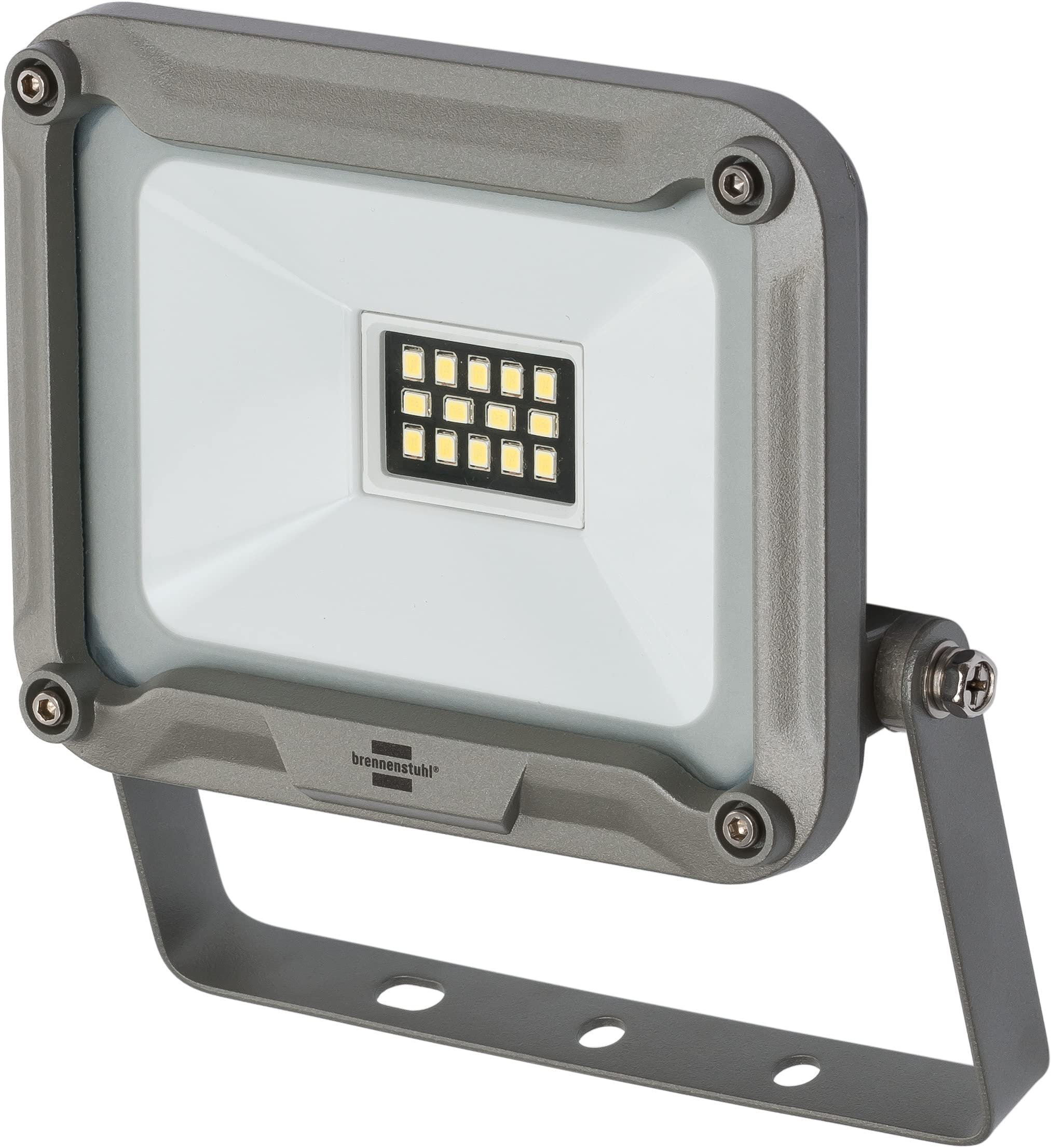 Brennenstuhl LED Light JARO 1050 / LED Outdoor floodlight (LED Security Light for Wall mounting, Aluminium casing, 10W, IP65) Silver