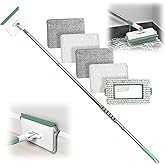 DALIPER Baseboard Cleaner Tool with Handle, Wall Cleaner Mop with 54.7'' Adjustable Long Handled 1 Scrubber Brush Mop Head an