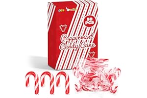 4E's Novelty 50 Pack Mini Candy Canes Bulk - Individually Wrapped, 2-Inch Mini Candy Canes, Classic Peppermint Flavor, for Christmas Treats and Christmas Bulk Stocking Stuffers, Perfect for Kids & Adults