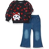 Baby Toddler Girl Clothes Outfits Kids Sweatshirt Jeans Set Denim Pants Little Girls Clothes Toddler Outfit for Girls