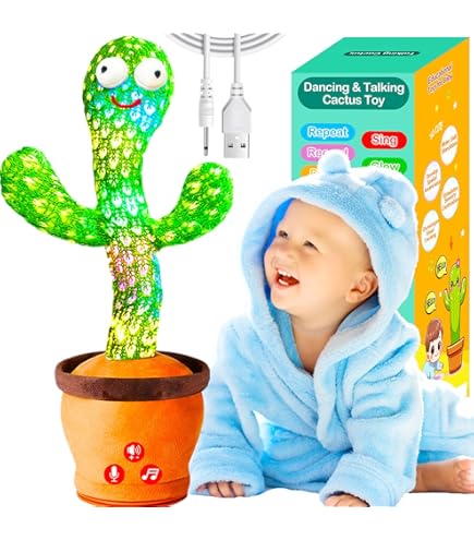Amazon.com: MIAODAM Dancing Cactus, Funny Style 270 Degree Rotation Talking  Cactus for Kids and Adults, Repeats What You Say Colorful Glowing Singing  Cactus Toy : Toys & Games