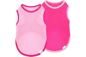 UNIPUP 2 Pack Cooling Shirts for Dogs, Breathable Lightweight Dog Shirts for Large Dogs Girl, Sleeveless Sun Protection Shirts for Dog&Cat Puppy Vest Pet Apparel