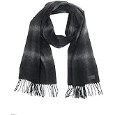 Hickey Freeman Patterned 100% Cashmere Scarf for Men – Ultra-Soft Men’s Winter Scarves, 66-Inches x 12-Inches