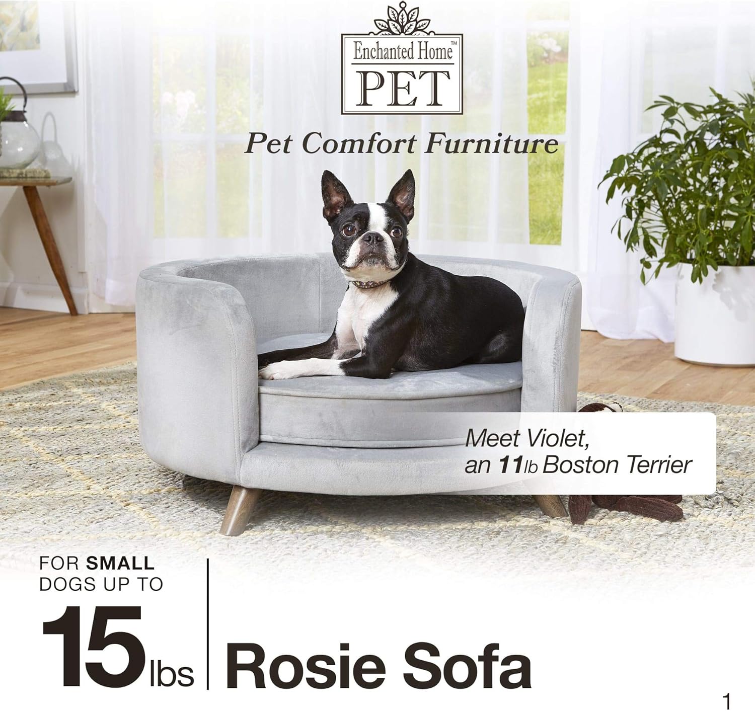 Enchanted Home Pet Rosie Sofa - Grey, Medium (CO3201-18GRY) : Pet Supplies