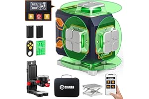 CIGMAN 4x360° 16 Lines Laser Level with Remote&APP Control, Green Self Leveling Cross Line Laser, 4D Vertical/Horizontal Line for Construction, Home Renovation, Picture Hanging