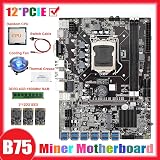 Hagsnec B75 BTC Mining Motherboard 12USB CPU 4GB RAM 3x120G SSD LGA1155 Fan view 6