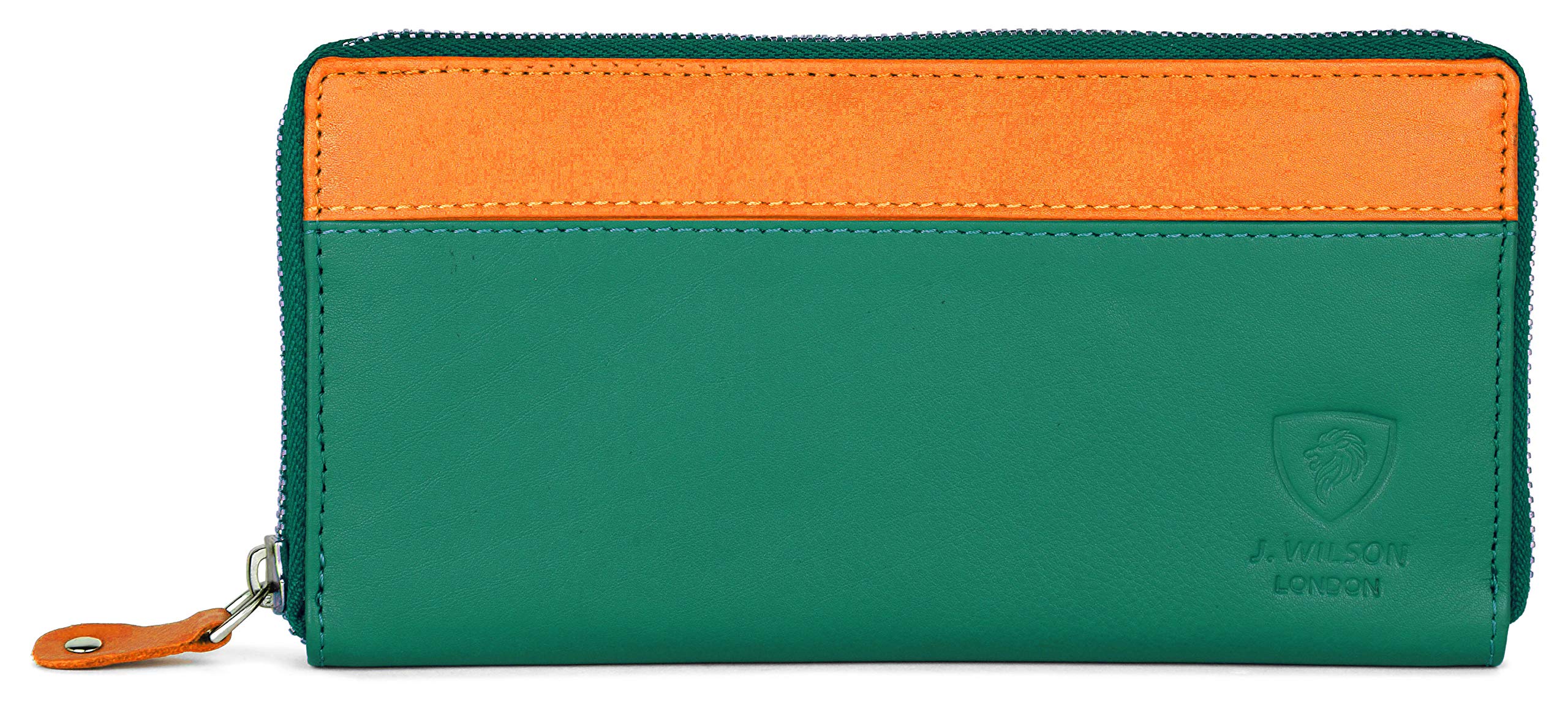 J. Wilson London Ladies RFID Protection Real Leather Purse Card Women Wallet Zip Coin Pocket