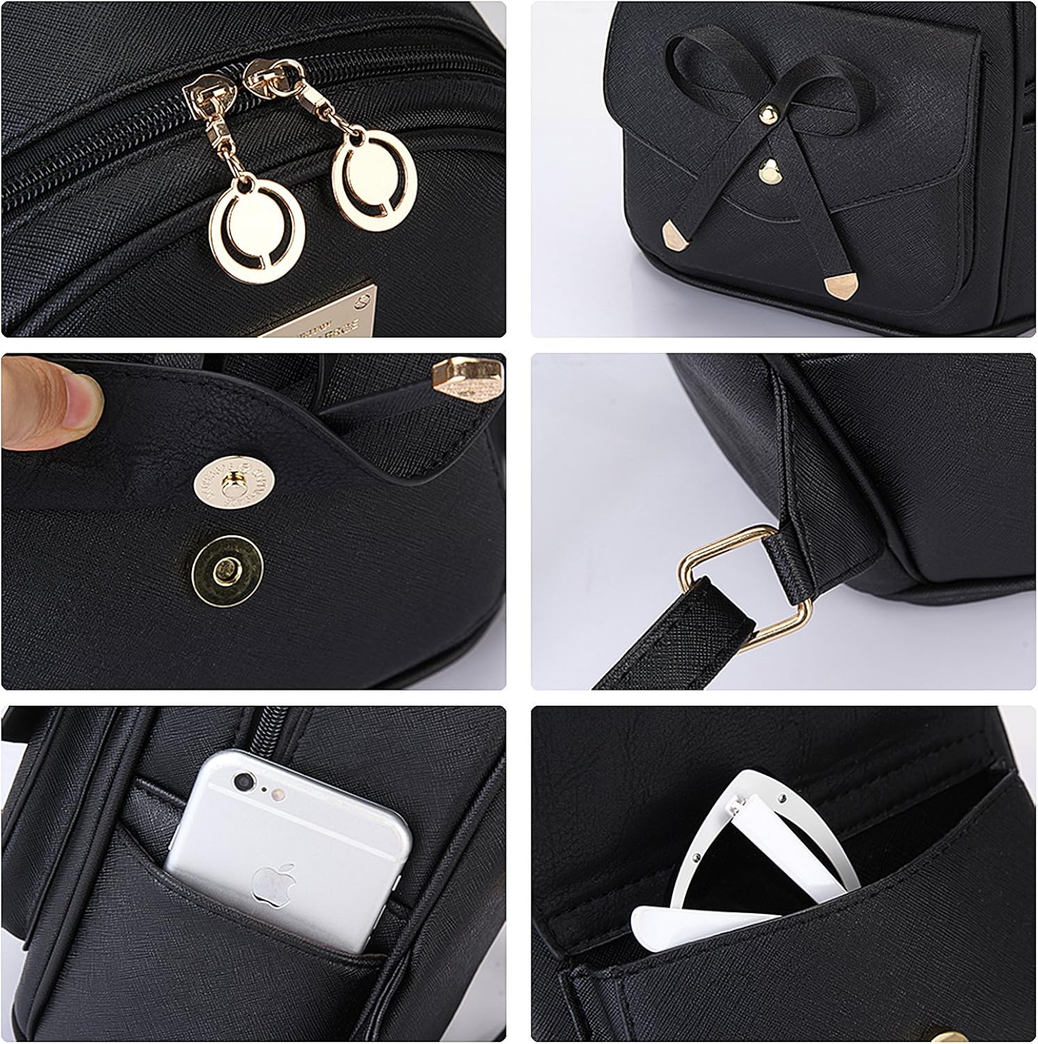 Cute Mini Leather Backpack Fashion Small Daypacks Purse for Girls and Women: Clothing