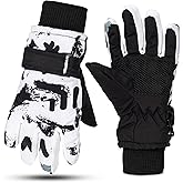 KorhLeoh Kids Winter Gloves Boys-Girls Waterproof Ski Snow Cycling Gloves for Cold Weather 6-9 Years