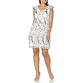 Adrianna Papell Womens Pastel Paradise Emb Fit N FLR