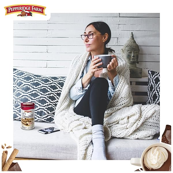 PEPPERIDGE FARM PIROUETTE COOKIES, CHOCOLATE FUDGE CRÉME FILLED WAFERS, 13.5 OZ TIN