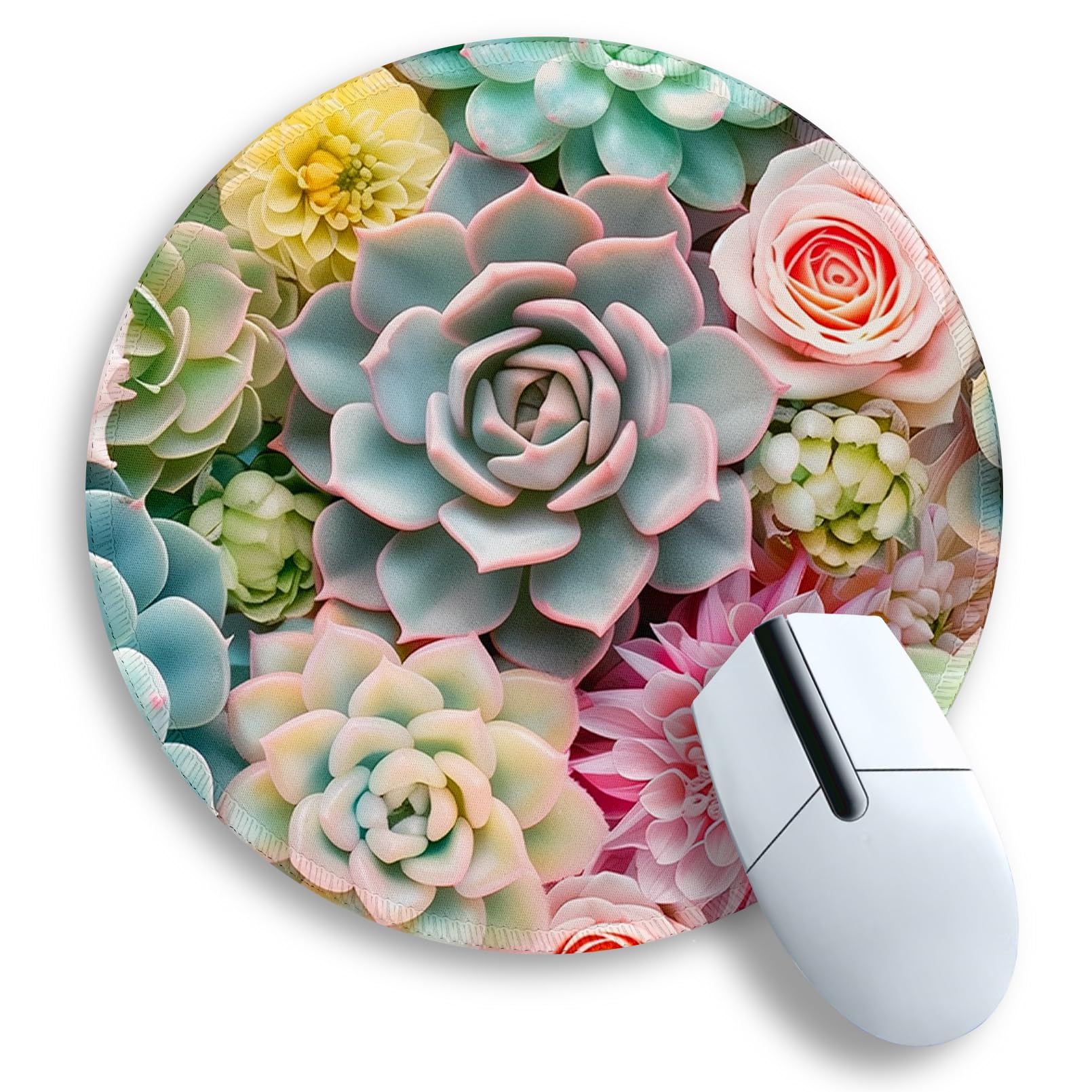 Gctriki Succulents Mouse Pad, Cute Small Mouse Pads