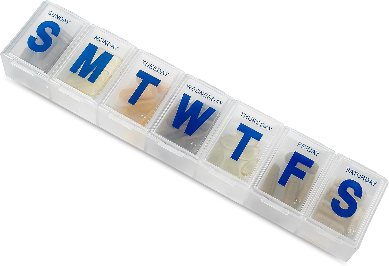 MEDca Weekly Pill Organizer, 7-Day Pill Planner Extra Large, Clear - Image 5
