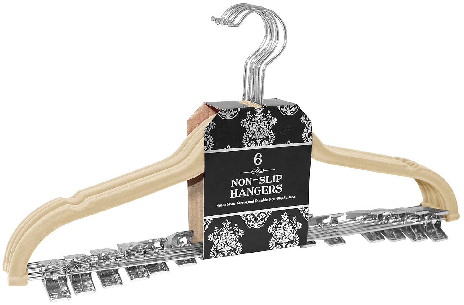 Signature Home Velvet Skirt/Pant Hangers with Metal Clips (Set of 6