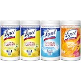 Lysol Disinfecting Wipes, Cleaner, Lemon + Mango + Linen, 80 ct. (4 Pack) | All Purpose Cleaner, Sanitizing, Deodorizing, Apartment Essentials, Back To School Cleaning Supplies, Kitchen &amp; Bathroom Wipe