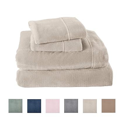 Extra Soft Cozy Velvet Plush Sheet Set. Deluxe Bed Sheets with Deep Pockets. Velvet Luxe Collection (Queen, Light Grey) best queen fleece sheet sets Extra Soft Cozy Velvet Plush Sheet Set. Deluxe Bed Sheets with Deep Pockets. Velvet Luxe Collection (Queen, Light Grey) best queen fleece sheet sets