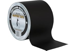 KOLTOSE BY MASH Black Gaffers Tape 4 Inch by 90 Feet Heavy-Duty Cloth Gaffer Tape – Non-Reflective, Water Resistant, Residue-Free Gaff Tape for Indoor and Outdoor Use, Versatile and Multipurpose Cloth Tape