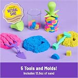 Kinetic Sand Squish N’ Create 382g Blue Yellow Pink 5 Tools Moulds view 3