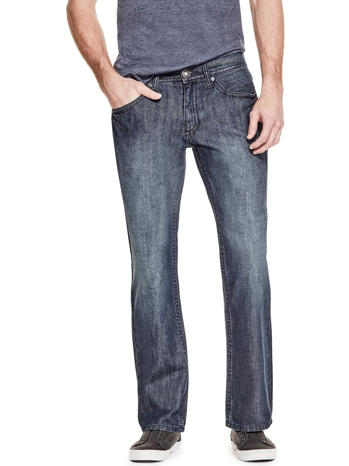 Clothing GUESS Factory Men's Rowland Relaxed Straight Jeans Boys' Jeans