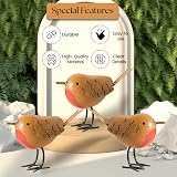 REDSTAR 3pc Decorative Red Robin Ornaments Garden Outdoor Statues view 3