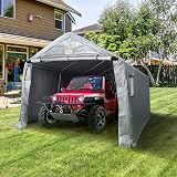 VEVOR 10x15x8ft Outdoor Storage Shed Tent Canopy Carport Heavy Duty Garage view 8