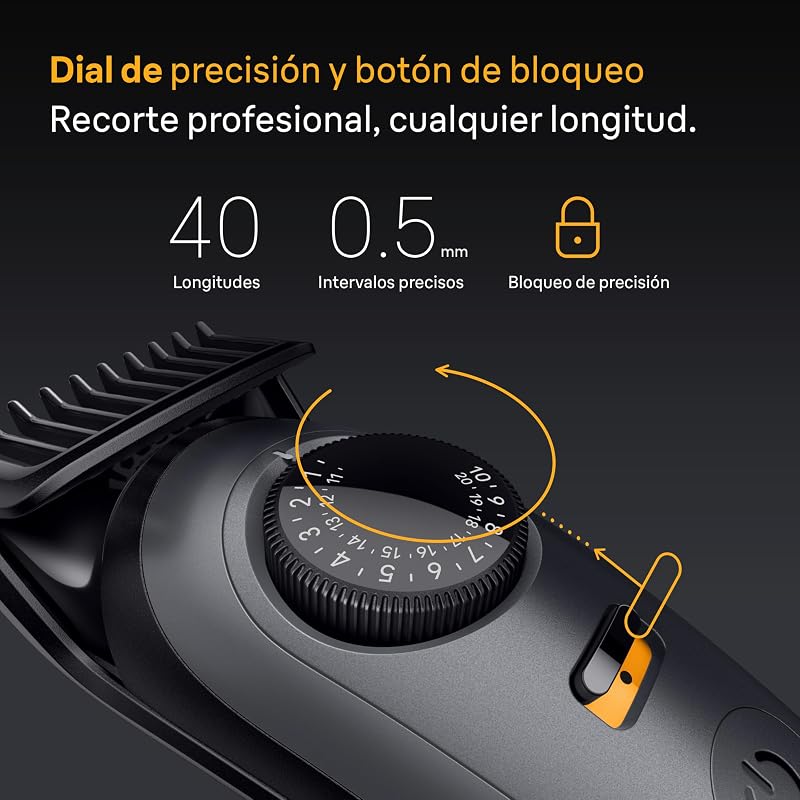 Braun Beard Trimmer Series 5 BT5525, Barbeiro recarregável resistente à água, +5 acessórios de barbear, 120 min de autonomia, 40 comprimentos, lâmina ultra afiada, cinza