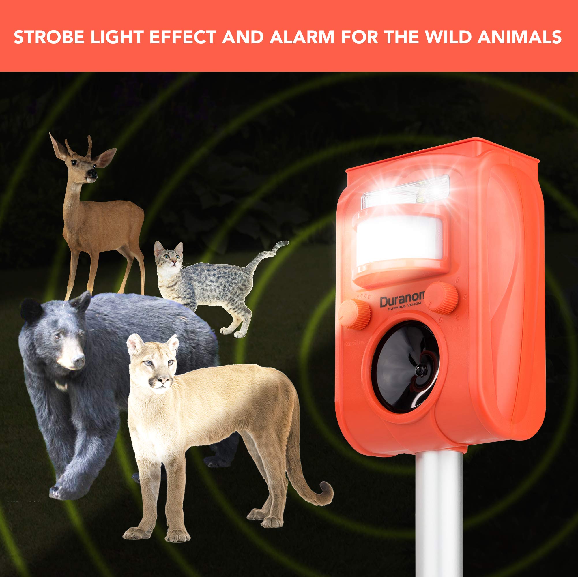 Mua 2024 New DURANOM Solar animal Repeller Ultrasonic Outdoor Whith
