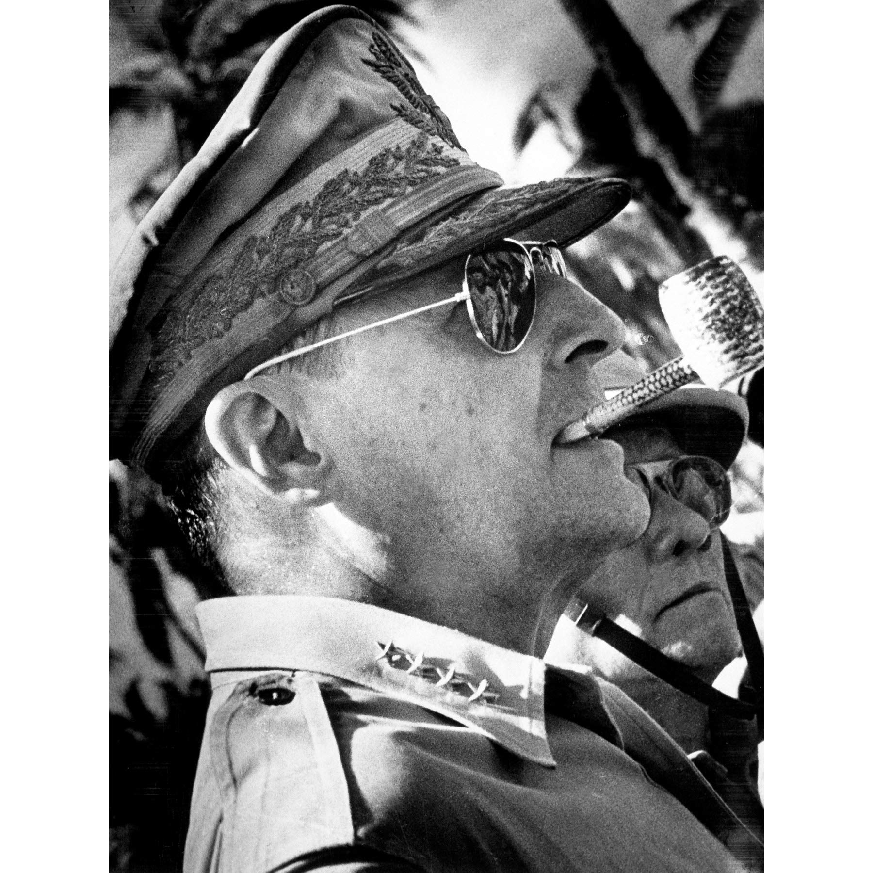 War WWII US General Douglas Dugout MacArthur Pipe Photo Large Wall Art Poster Print Thick Paper 18X24 Inch
