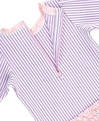 RuffleButts® Baby/Toddler Girls Lilac Seersucker