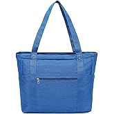 Fammart Large Canvas Tote Bag for Women with Zipper & Compartments, Crossbody Laptop Bags for Work College Travel